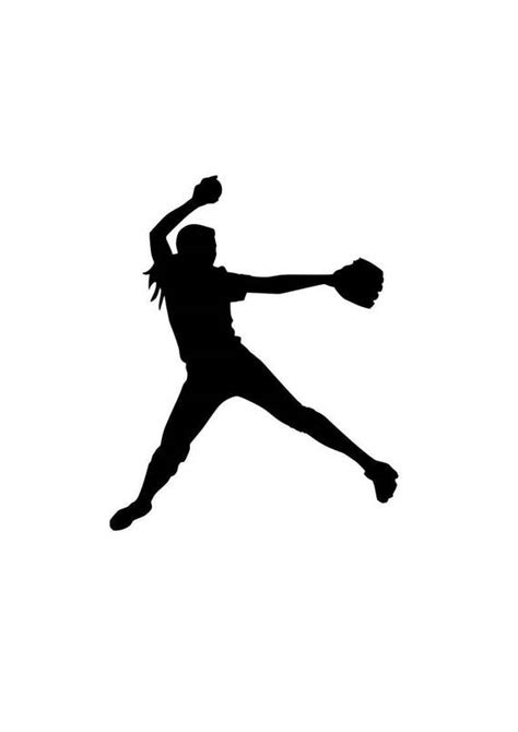 Softball pitcher SVG silhouette decal outline logo cricut from VINYLLYmadeIT on Etsy Studio