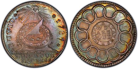 1787 Fugio New Haven Restrike, Silver (Regular Strike) Fugio Cents ...