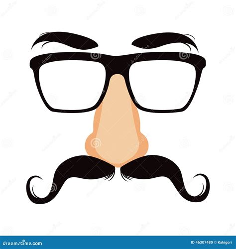 Funny Mustache Disguise Mask Stock Vector - Illustration of comedian, humor: 46307480