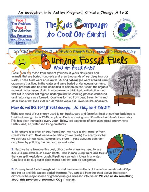 Burning Fossil Fuels - Kids for Saving Earth