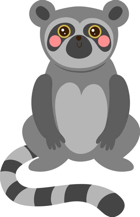 Adorable and Cute Lemur Flat Vector Illustration 21749870 Vector Art at Vecteezy