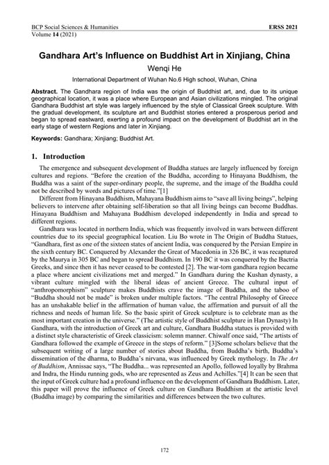 (PDF) Gandhara Art’s Influence on Buddhist Art in Xinjiang, China