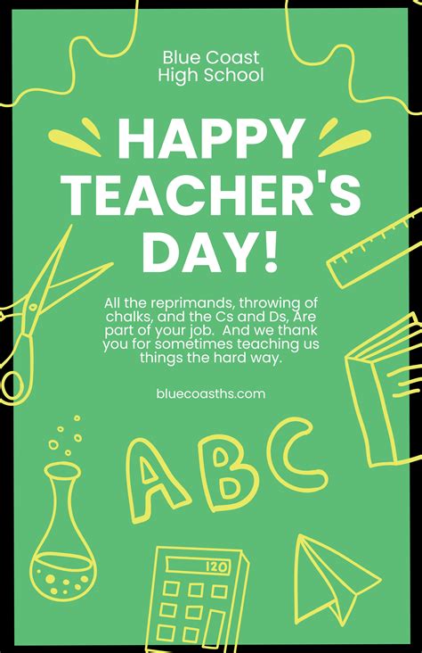 National Teacher's Day Poster - Illustrator, Word, Apple Pages, PSD | Template.net