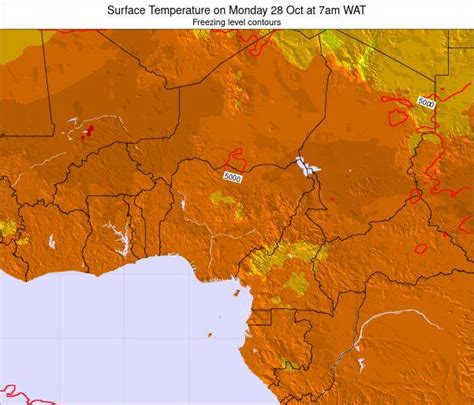 Nigeria Surface Temperature on Sunday 31 Jan at 1am WAT