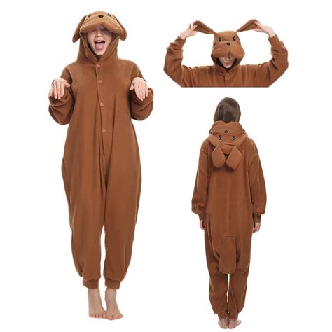 Buy Brown Dog Kigurumi Funny Onesie Animal Pajamas For Adult in Quality Onesie Store.