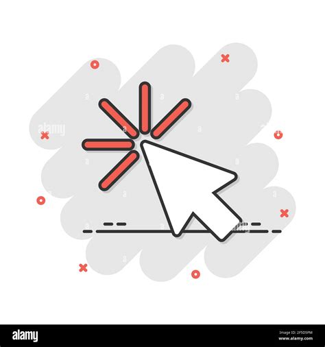 Computer mouse cursor icon in comic style. Arrow cursor vector cartoon ...