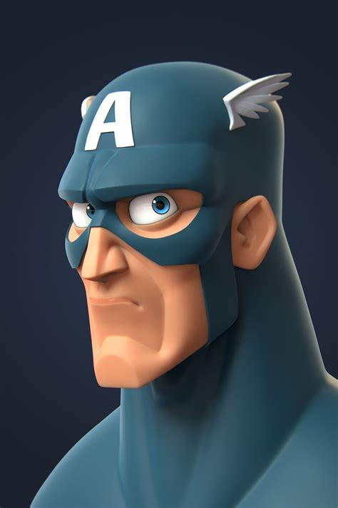 Captain America Pixar style | Character design, Concept art characters, 3d character