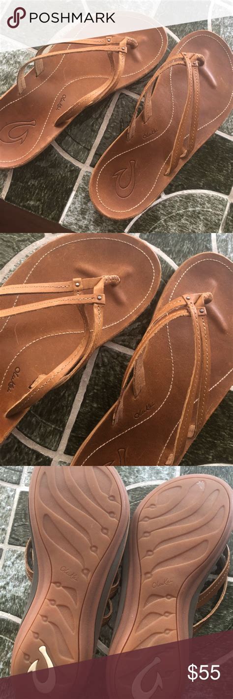 Women’s olukai U’I leather flip flops | Leather flip flops, Leather, Beautiful leather