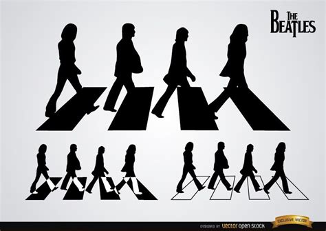 The Beatles Abbey Road Silhouettes Vector Download