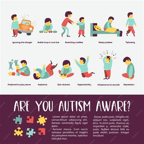 Premium Vector | Autism Early signs of autism syndrome in children Children autism spectrum ...