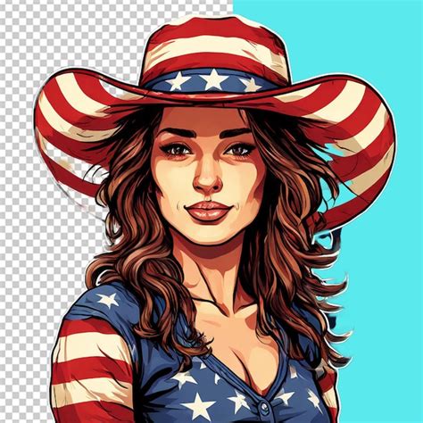 Clipart cowngirl hat american flag | Premium AI-generated PSD