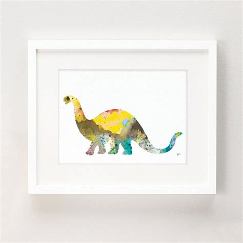 Dinosaur Watercolor Paintings Art Print Set of 6 Colorful - Etsy