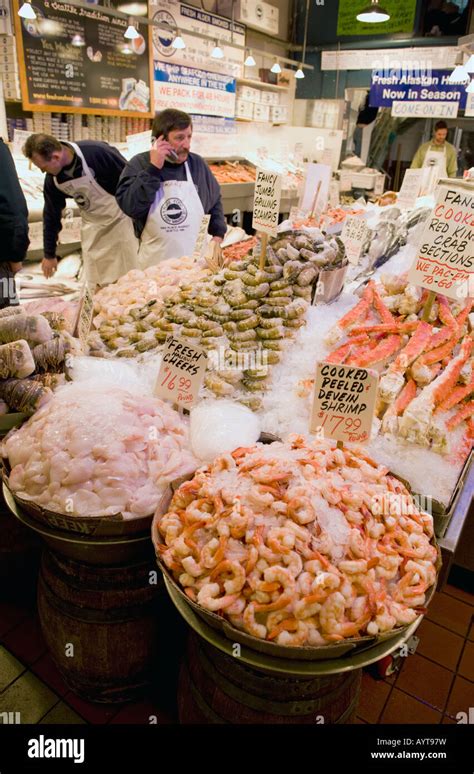 Seafood Market, Pike Place Market, Seattle Washington Stock Photo - Alamy