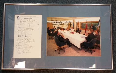 Meech Lake Accord 3 June 1990 framed 11 leaders-signed photo