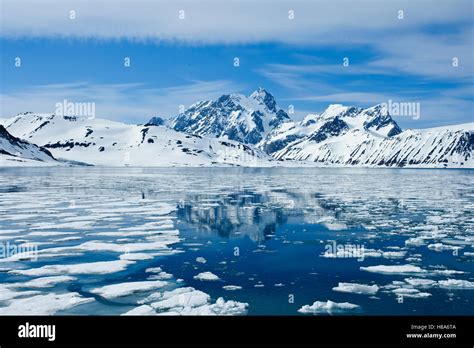 Fjord covered with ice, Van Mijenfjorden, Svalbard, Arctic Ocean, Norway Stock Photo - Alamy