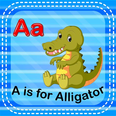 Flashcard letter A is for alligator 10287225 Vector Art at Vecteezy