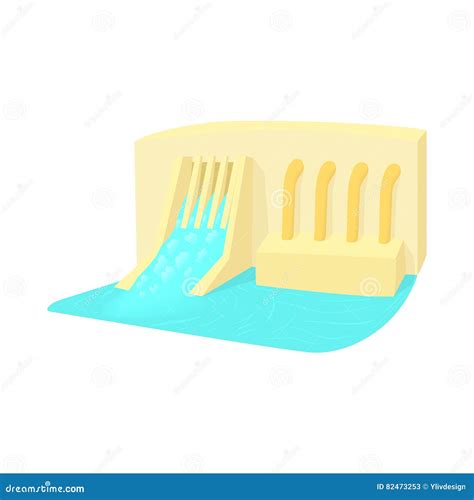 Water Dam Icon, Cartoon Style Stock Vector - Illustration of isolated, environmental: 82473253