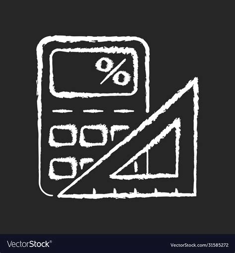 Mathematics chalk white icon on black background Vector Image