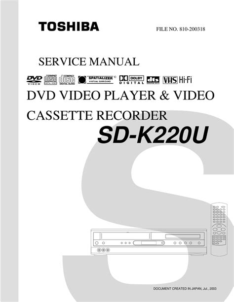 TOSHIBA SD-K220U SERVICE MANUAL Pdf Download | ManualsLib