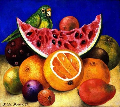 The Red List on Instagram: “Frida Kahlo, "Still Life with Parrot and Fruit", 1951 https://bit.ly ...