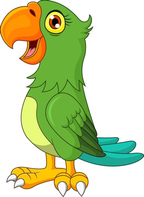 Cartoon green macaw isolated on white background 5162364 Vector Art at ...