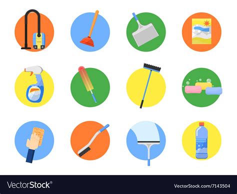 Set of cleaning tools Royalty Free Vector Image