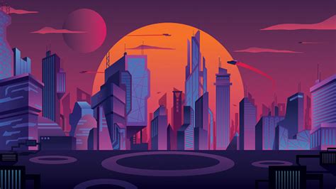 Futuristic City Landscape Stock Illustration - Download Image Now - Futuristic, City, Comic Book ...