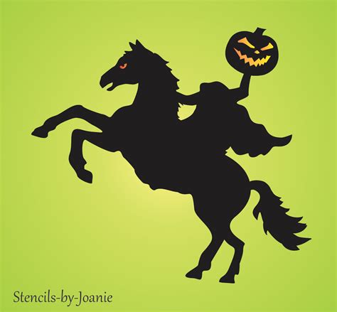 Headless Horseman STENCIL Sleepy Hollow Scary Pumpkin Halloween DIY Signs Joanie | eBay