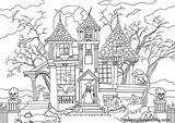 Haunted Castle Coloring Page  Free Printable Pages sketch template