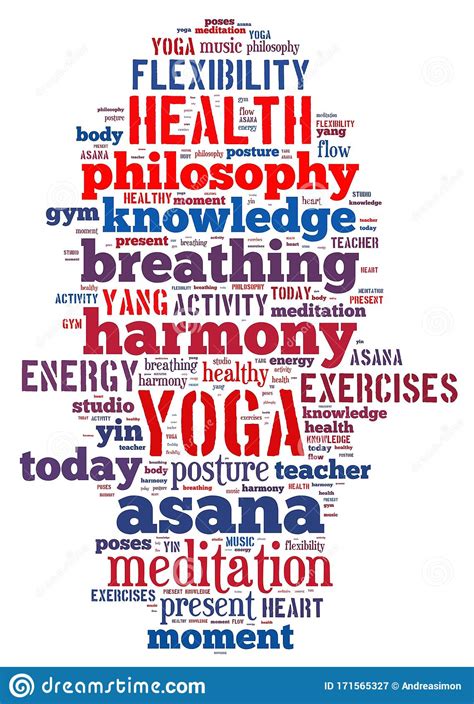 Yoga word cloud stock illustration. Illustration of harmony - 171565327