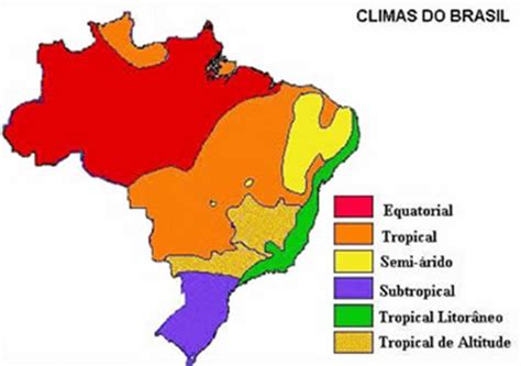 Climas do Brasil: tipos, características e influências - Cola da Web