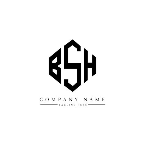 diseño de logotipo de letra bsh con forma de polígono. bsh polígono y diseño de logotipo en ...