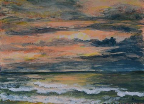 Acrylic Painting Ocean Sunset at PaintingValley.com | Explore ...