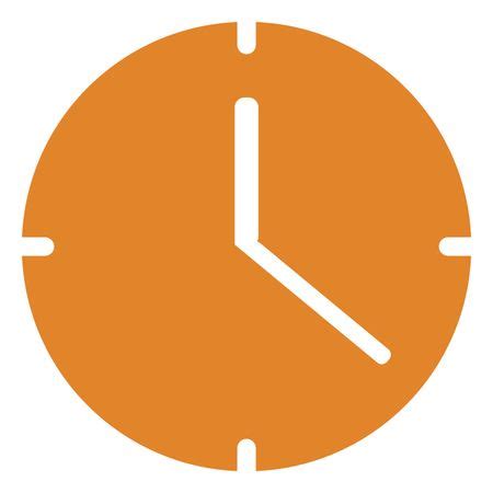 Vector Illustration of Orange Clock Icon | Freestock icons