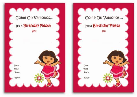 Download Free Template Dora The Explorer Birthday Party Invitations ...