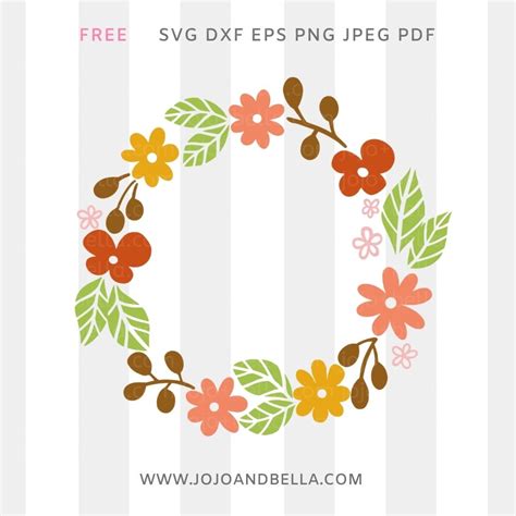 Fall flower wreath svg • A Free Svg for Cricut and Silhouette • Jojo ...