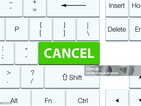 Cancel Soft Green Keyboard Button Stock Illustration - Download Image Now - Button - Sewing Item ...