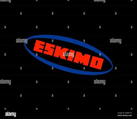 Eskimo ice cream, rotated logo, black background B Stock Photo - Alamy