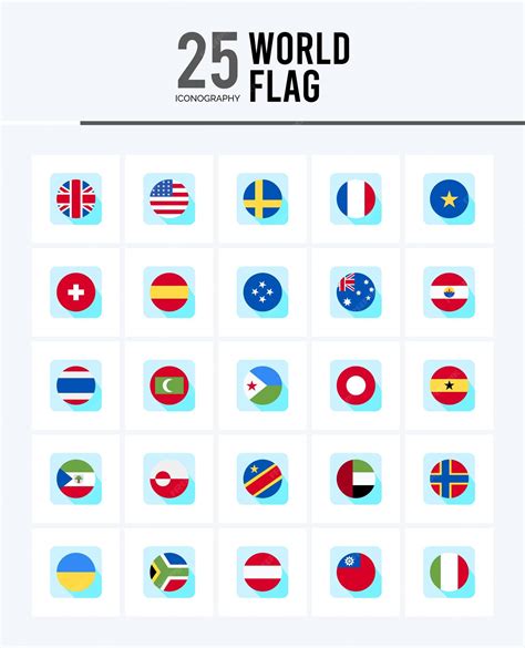 Premium Vector | 25 world flags circle icons pack vector illustration