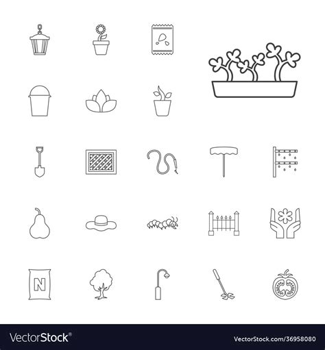 Garden icons Royalty Free Vector Image - VectorStock