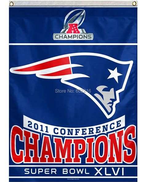 New England Patriots 2011 AFC Conference Champions Large Outdoor Flag 3ft x 5ft Football Hockey ...