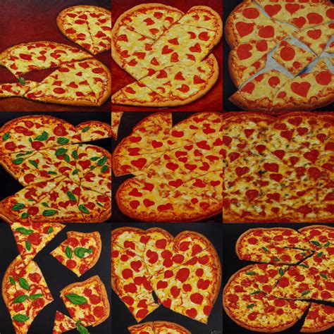 a oil painting of a cheese pizza! in the shape of a | Stable Diffusion ...