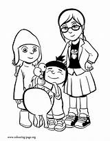Despicable Me  Margo Agnes Edith And Kyle coloring Page sketch template