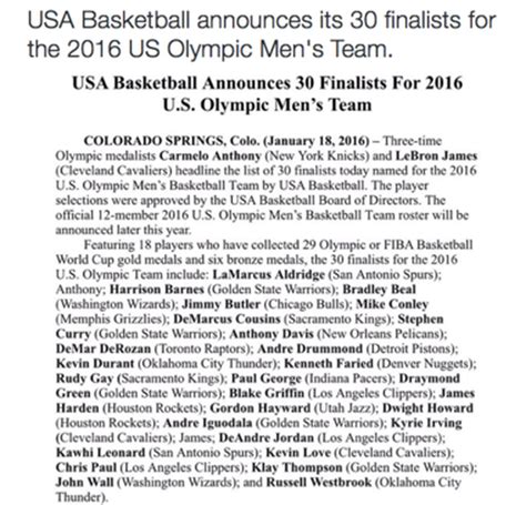 LeBron James headlines Team USA finalists, but still may not play in ...