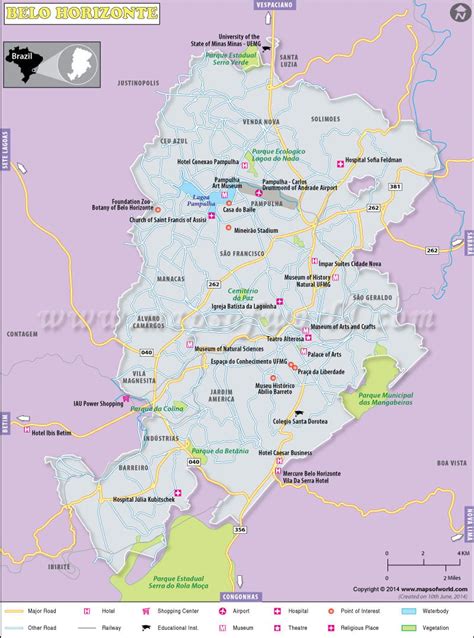 Belo Horizonte Mapa | Map Belo Horizonte Brazil