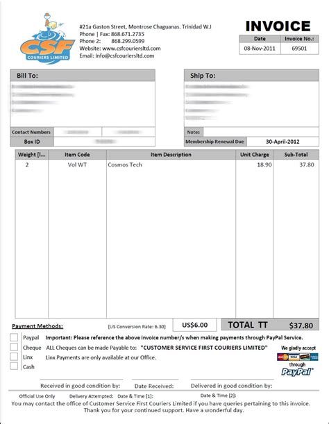 Trucking Invoice Template Spreadsheet Templates for Busines Freight ...