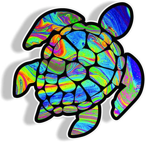 Sea Turtle Decal Swirling Colors Ocean Vinyl Sticker Graphic Decals ...