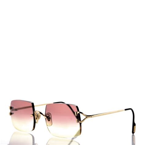 CARTIER Rimless Gradient Sunglasses Gold 271526