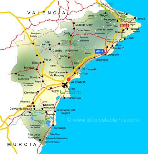 Costa Blanca map