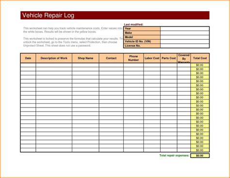 Fleet Maintenance Spreadsheet Template with Fleet Maintenance Spreadsheet And Maintenance ...